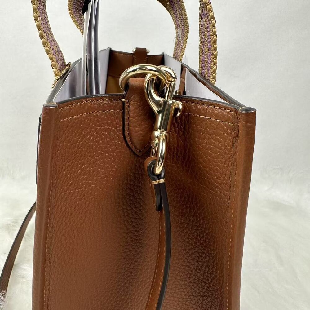 Coach Smith Tote Bag Crossbody In Leather/Gold/Redwood Multi CBG90 NWT - Picture 5 of 11
